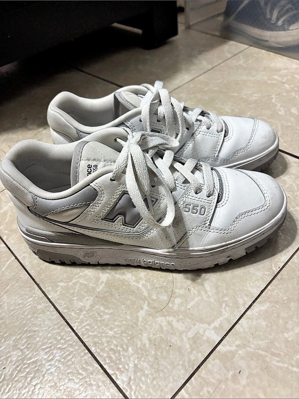 New Balance 550 White Rain Cloud White & Gray Sneakers